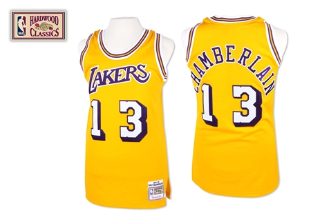 Retro Wilt Chamberlain #13 Los Angeles Lakers Basketball Trikot Jersey Gelb 